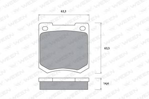 Комплект тормозных колодок, дисковый тормоз WEEN 1511079