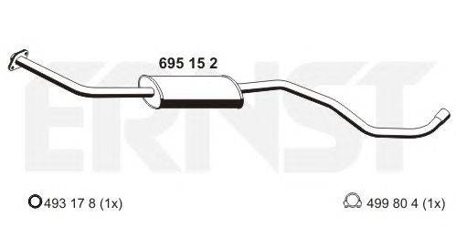 Средний глушитель выхлопных газов ERNST 695152