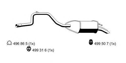 Глушитель выхлопных газов конечный ERNST 343220