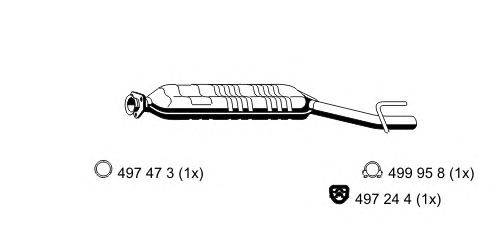 Средний глушитель выхлопных газов ERNST 351133