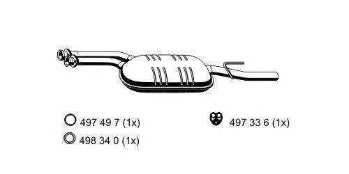 Средний глушитель выхлопных газов ERNST 362238