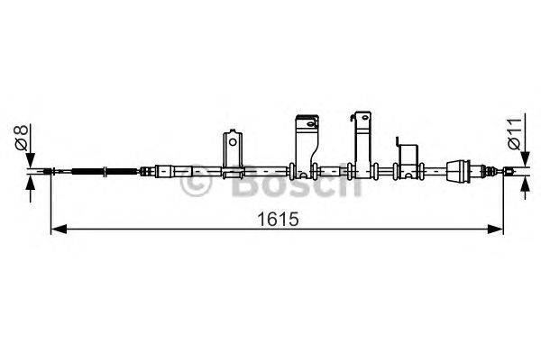 Трос, стояночная тормозная система BOSCH 1987482349