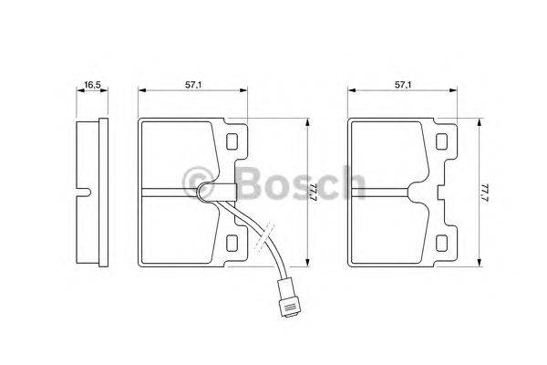 Комплект тормозных колодок, дисковый тормоз BOSCH 0986468451