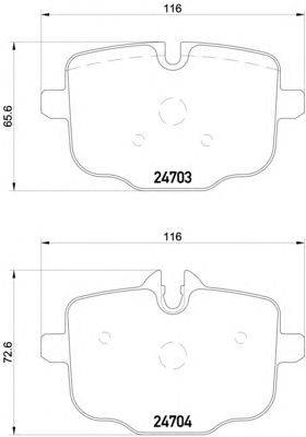 Комплект тормозных колодок, дисковый тормоз HELLA PAGID 24704