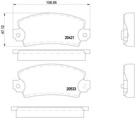 Комплект тормозных колодок, дисковый тормоз TEXTAR 2042102