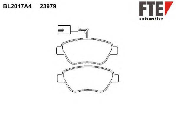 Комплект тормозных колодок, дисковый тормоз FTE BL2017A4