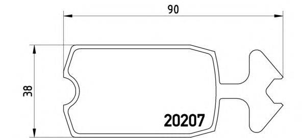 Комплект тормозных колодок, дисковый тормоз BREMBO 20207