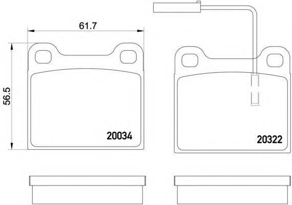 Комплект тормозных колодок, дисковый тормоз MINTEX 20322