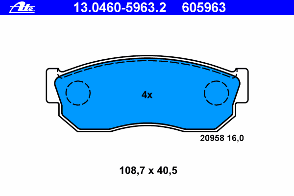 Комплект тормозных колодок, дисковый тормоз ATE 13046059632