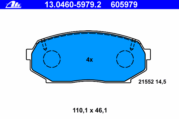 Комплект тормозных колодок, дисковый тормоз ATE 13.0460-5979.2