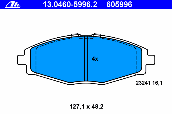 Комплект тормозных колодок, дисковый тормоз ATE 23241