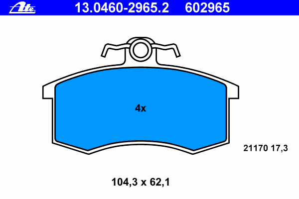 Комплект тормозных колодок, дисковый тормоз ATE 13046029652
