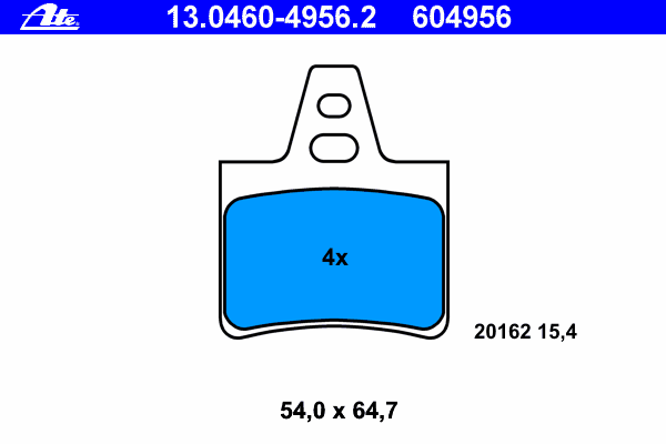 Комплект тормозных колодок, дисковый тормоз ATE 13046049562