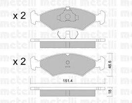 Комплект тормозных колодок, дисковый тормоз METELLI 22-0029-0