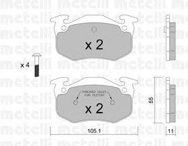 Комплект тормозных колодок, дисковый тормоз METELLI 22-0038-1