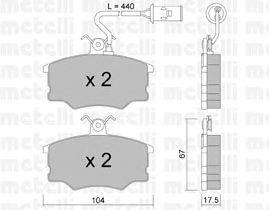 Комплект тормозных колодок, дисковый тормоз METELLI 22-0053-1