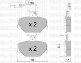 Комплект тормозных колодок, дисковый тормоз METELLI 22-0059-1