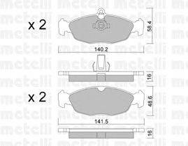 Комплект тормозных колодок, дисковый тормоз METELLI 22-0077-1