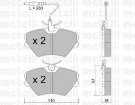 Комплект тормозных колодок, дисковый тормоз METELLI 22-0106-0
