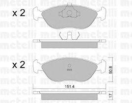 Комплект тормозных колодок, дисковый тормоз METELLI 22-0126-0