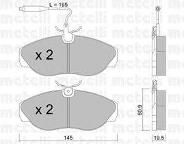 Комплект тормозных колодок, дисковый тормоз METELLI 22-0154-0