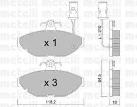 Комплект тормозных колодок, дисковый тормоз METELLI 22-0191-0