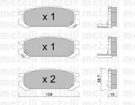 Комплект тормозных колодок, дисковый тормоз METELLI 22-0204-0