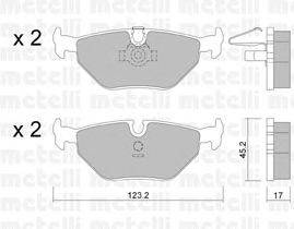 Комплект тормозных колодок, дисковый тормоз METELLI 22-0210-0