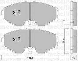 Комплект тормозных колодок, дисковый тормоз METELLI 22-0405-0