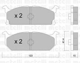 Комплект тормозных колодок, дисковый тормоз METELLI 22-0416-0