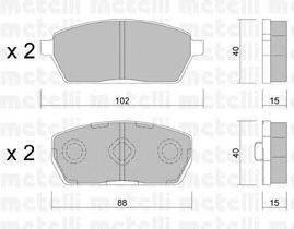 Комплект тормозных колодок, дисковый тормоз METELLI 22-0438-0