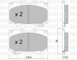 Комплект тормозных колодок, дисковый тормоз METELLI 22-0452-0