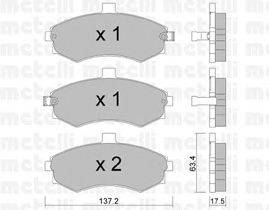 Комплект тормозных колодок, дисковый тормоз METELLI 22-0504-0