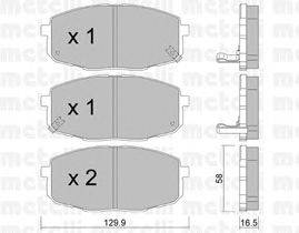 Комплект тормозных колодок, дисковый тормоз METELLI 22-0513-0