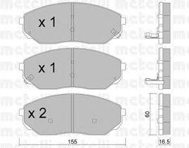 Комплект тормозных колодок, дисковый тормоз METELLI 22-0515-0