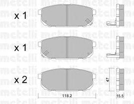 Комплект тормозных колодок, дисковый тормоз METELLI 22-0516-0