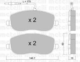 Комплект тормозных колодок, дисковый тормоз METELLI 22-0530-0