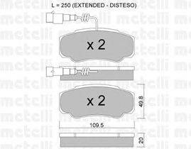 Комплект тормозных колодок, дисковый тормоз METELLI 22-0532-1