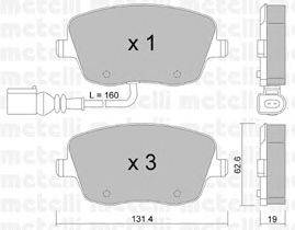 Комплект тормозных колодок, дисковый тормоз METELLI 22-0547-1