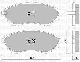 Комплект тормозных колодок, дисковый тормоз METELLI 22-0610-0
