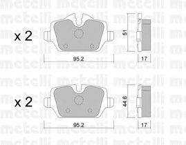 Комплект тормозных колодок, дисковый тормоз METELLI 22-0641-0