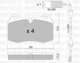 Комплект тормозных колодок, дисковый тормоз METELLI 22-0645-0K