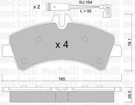 Комплект тормозных колодок, дисковый тормоз METELLI 22-0674-0K