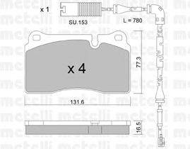 Комплект тормозных колодок, дисковый тормоз METELLI 22-0695-0K