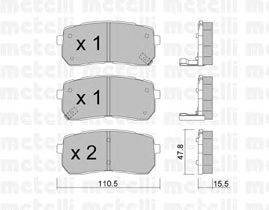 Комплект тормозных колодок, дисковый тормоз METELLI 22-0786-0