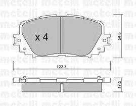 Комплект тормозных колодок, дисковый тормоз METELLI 22-0820-0