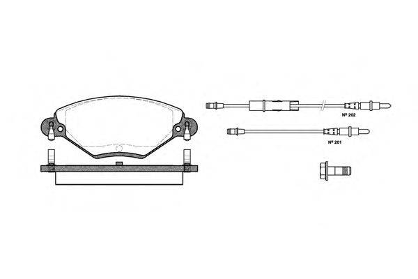 Комплект тормозных колодок, дисковый тормоз REMSA 082804