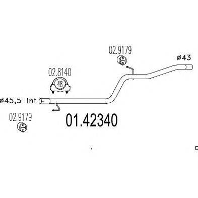 Труба выхлопного газа MTS 01.42340