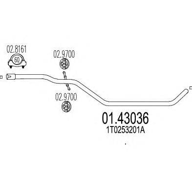 Труба выхлопного газа MTS 01.43036