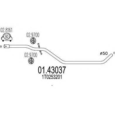 Труба выхлопного газа MTS 01.43037